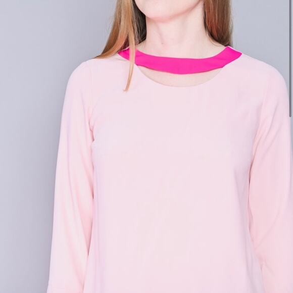 AMANDA UPRICHARD NEW Pink Cutout Long-Sleeve Top  Flared Sleeves Size Small - Picture 2 of 11